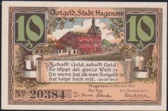 Almanya 10 Pfennig Notgeld 1921 Çil