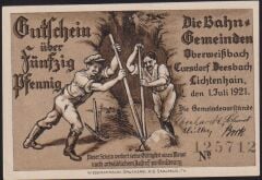 Almanya 50 Pfennig Notgeld 1921 Çil