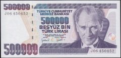 7.Emisyon 4.Tertip 500000 Lira J06 450452 Çil