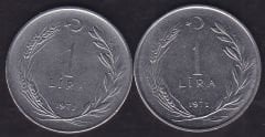 1971 Yılı 1 Lira (Ters Düz Takım)