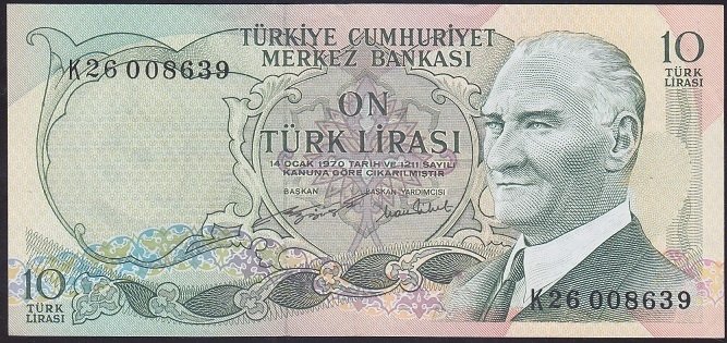 6.EMİSYON 2.TERTİP 10 LİRA K26 008639 ÇİLALTI