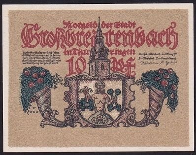 Almanya 10 Pfennig Notgeld 1921 Çil