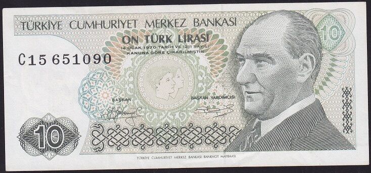 7.Emisyon 1.Tertip 10 Lira C15 651090 Çilaltı