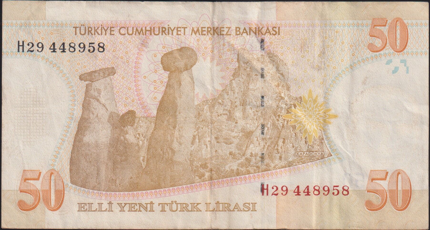 8.Emisyon 50 YTL H29 448958 Çok Temiz+