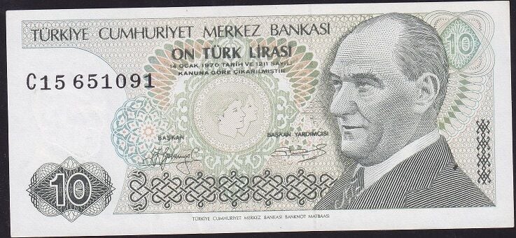 7.Emisyon 1.Tertip 10 Lira C15 651091 Çilaltı