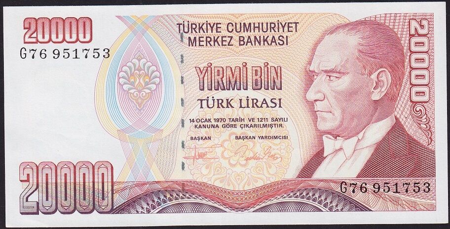 7.Emisyon 2.Tertip 20000 Lira G76 951753 Çil