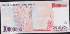 7.Emisyon 10 000 000 Lira E13 43 42 41 Çok Çok Temiz+ ( Blok merdiven )