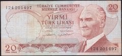 6.Emisyon 4.Tertip 20 Lira I24 201497 Çok Temiz+