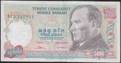 7.Emisyon 1.Tertip 5000 Lira A18 312021 Çok Temiz +