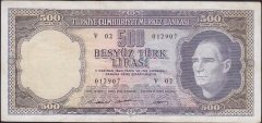5.EMİSYON 4.TERTİP 500 LİRA V02 012907 ÇOK TEMİZ +