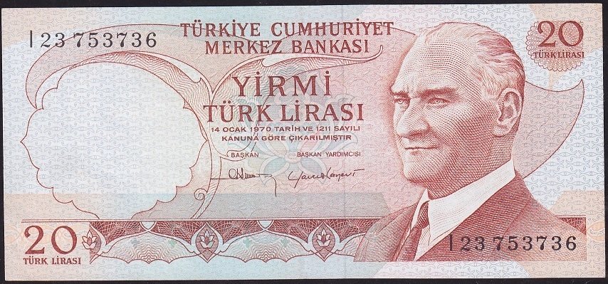 6.Emisyon 4.Tertip 20 Lira I23 753736 Ççt+