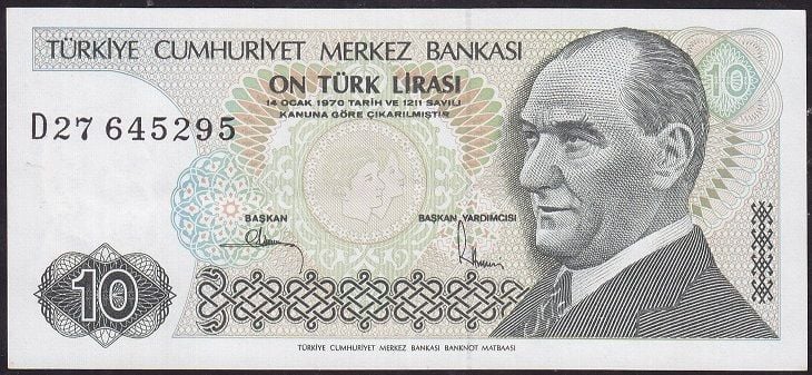 7.Emisyon 2.Tertip 10 Lira D27 645295 Çilaltı