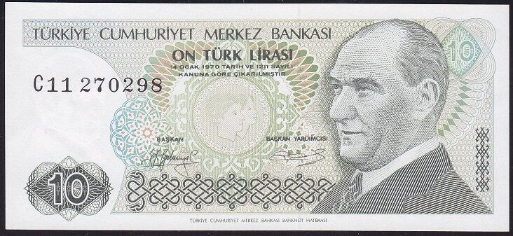 7.Emisyon 1.Tertip 10 Lira C11 270298 Çilaltı Çil