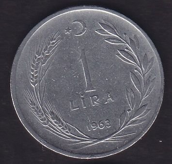 1963 Yılı 1 Lira Ters