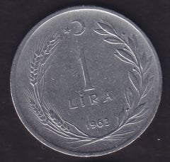 1963 Yılı 1 Lira Ters