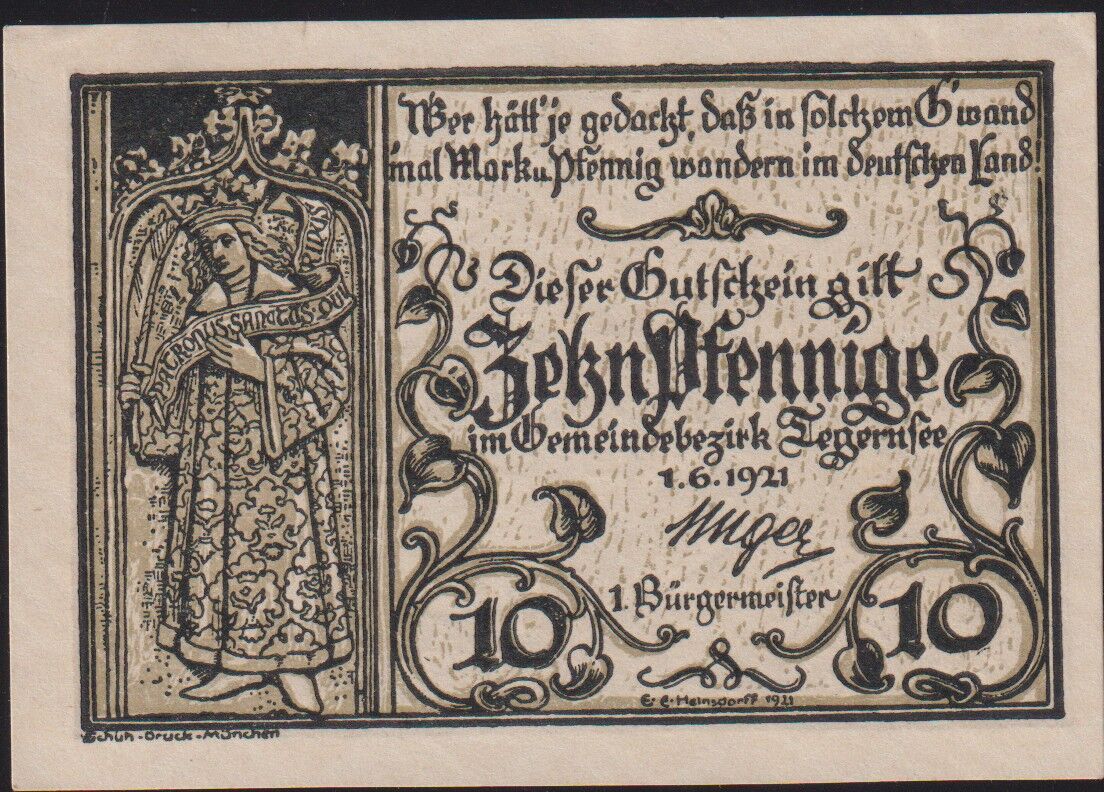Almanya 10 Pfennig Notgeld 1921 Çil