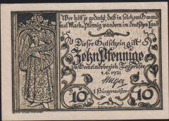 Almanya 10 Pfennig Notgeld 1921 Çil