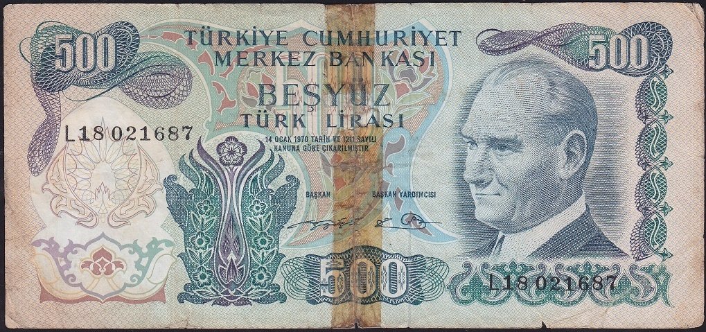 6.Emisyon 2.Tertip 500 Lira L18 021687 Haliyle