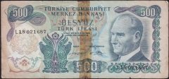 6.Emisyon 2.Tertip 500 Lira L18 021687 Haliyle
