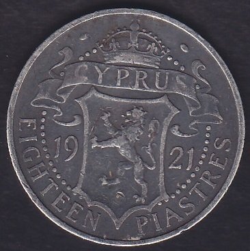 KIBRIS 18 PİASTER 1921 GÜMÜŞ (11 GRAM)
