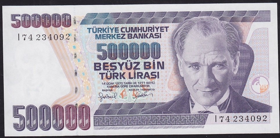 7.Emisyon 4.Tertip 500000 Lira I74 234092 Çil