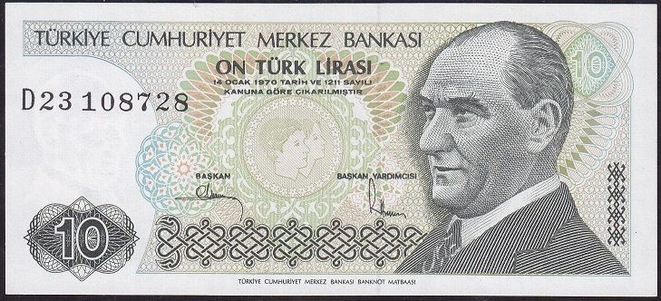 7.Emisyon 2.Tertip 10 Lira D23 108728 Çil