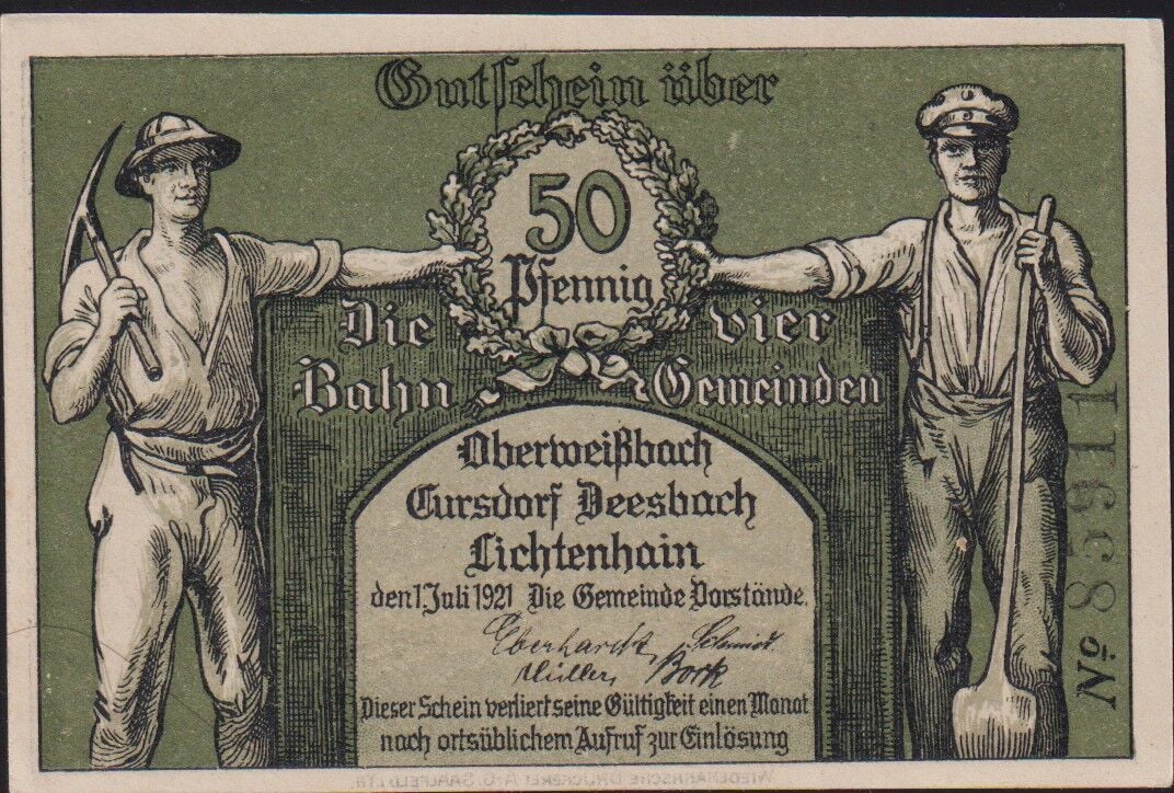 Almanya 50 Pfennig Notgeld 1921 Çil