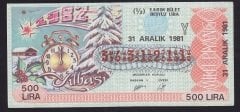 1981 31 ARALIK YARIM BİLET Y SERİSİ