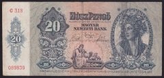 MACARİSTAN 20 PENGO 1941 ÇOK TEMİZ
