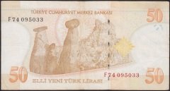 8.Emisyon 50 YTL F74 095033 Çok Temiz
