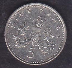 İNGİLTERE 5 PENCE 2004 eski para mezat