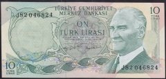 6.EMİSYON 2.TERTİP 10 LİRA J82 046824 ÇİLALTI