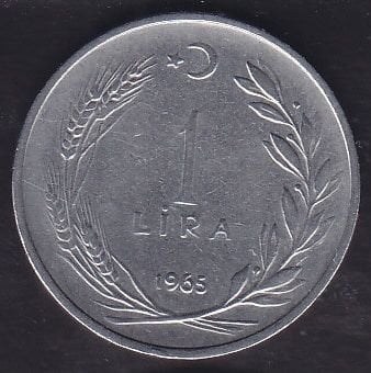 1965 Yılı 1 Lira Düz