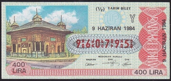 1984 9 Haziran Yarım Bilet - Y Serisi