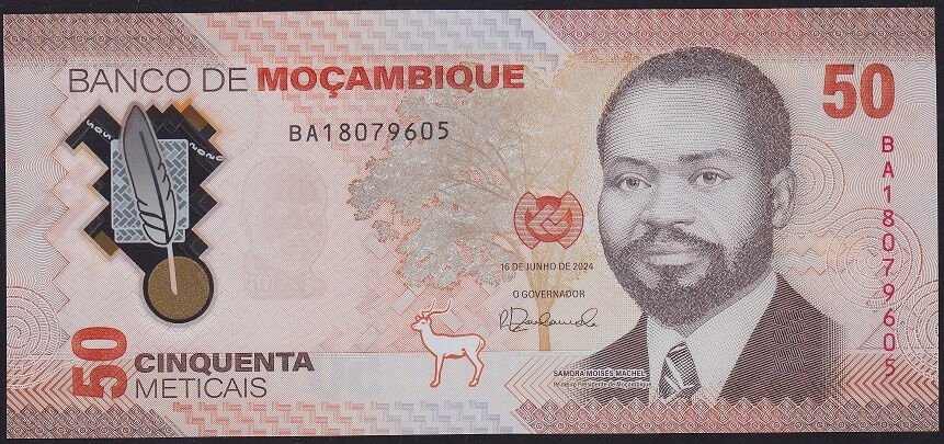 Mozambik 50 Meticais 2024 Çil Polimer