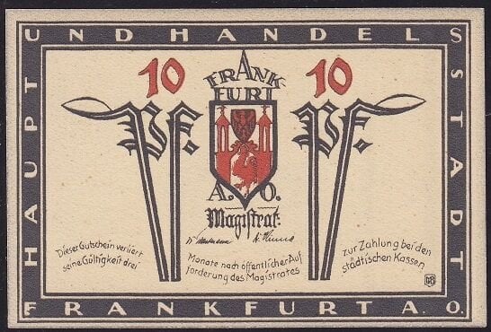 Almanya 10 Pfennig Notgeld 1921 Çil