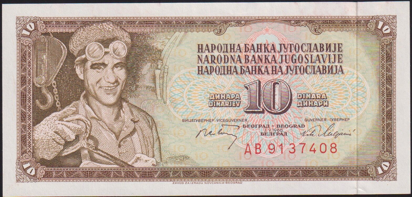 Yugoslavya 10 Dinar 1968 Çilaltı Çil