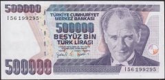 7.Emisyon 4.Tertip 500000 Lira I56 199295 Çok Çok Temiz+