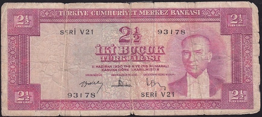 5.Emisyon 3.Tertip 2.5 Lira V21 93178 Haliyle