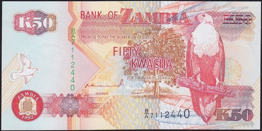Zambia 50 Kwacha 1992 Çilaltı