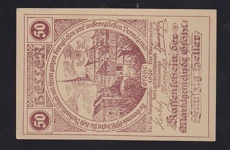 AVUSTURYA 50 HELLER NOTGELD 1920 ÇİL