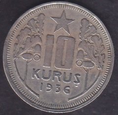 1936 Yılı 10 Kuruş Çok Temiz