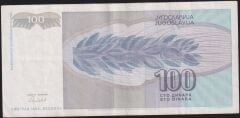 Yugoslavya 100 Dinar 1992 Çok Temiz+