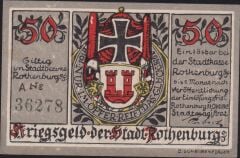 Almanya 50 Pfennig Notgeld 1921 Çil Filigranlı
