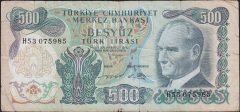 6.Emisyon 2.Tertip 500 Lira H53 075985 Temiz