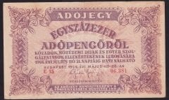 Macaristan 100000 Adopengo ÇOK TEMİZ Pick 144a