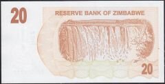 Zimbabwe 20 Dolar 2007 Çil Pick 40 --222