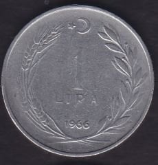 1966 Yılı 1 Lira Ters