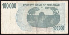 Zimbabwe 100000 Dolar 2006 Çok Temiz+