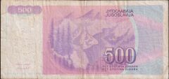 Yugoslavya 500 Dinar 1992 Çok Temiz ( AA )
